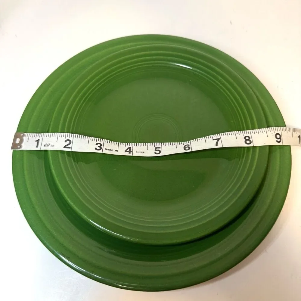 Vintage‎ Fiesta Forest Green 9” Plate & 7” Salad Plate FLAW